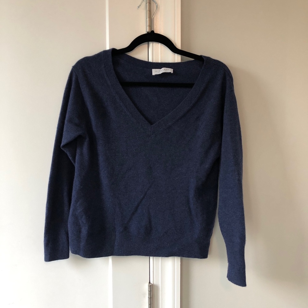 Everlane cashmere v-neck sweater.